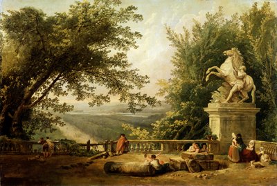 Terrasseruin i en park, c1780. af Hubert Robert
