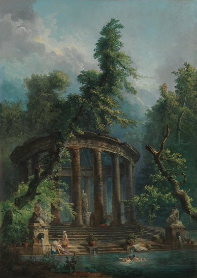 Badebassinet. af Hubert Robert