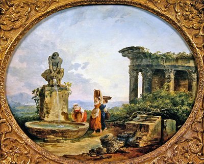 The Fountain (olie på lærred) af Hubert Robert