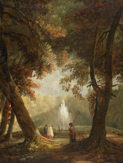 Den store springvand ved Villa Conti, Frascati, ca 1761. af Hubert Robert