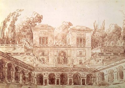 Villa Farnese, Rom (tegning) af Hubert Robert