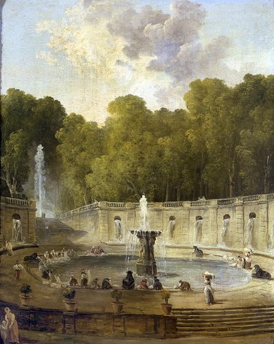 Vaskekvinder i en park af Hubert Robert