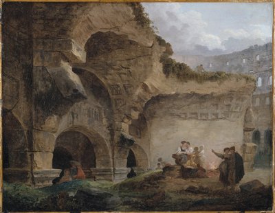 Vaskekvinder i Colosseums ruiner af Hubert Robert