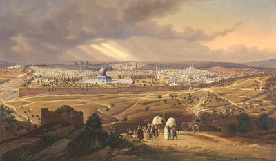 Udsigt over Jerusalem, 1847 af Hubert Sattler