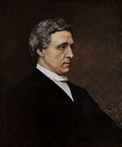 C L Dodgson (farve litho) af Hubert von (after) Herkomer