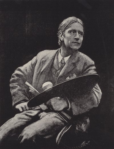 Hubert Herkomer, britisk kunstner (litho) af Hubert von (after) Herkomer