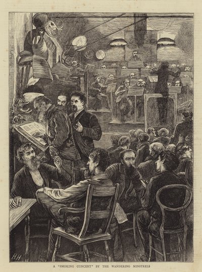 En rygende koncert af de vandrende minstre af Hubert von Herkomer