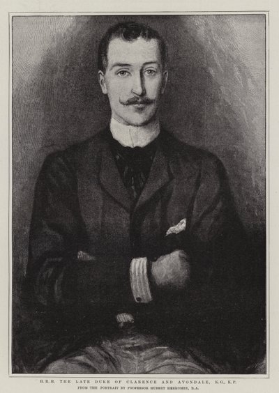 H R H den afdøde hertug af Clarence og Avondale, KG, KP af Hubert von Herkomer
