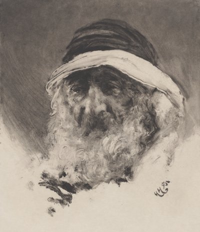 Studie af et arabisk hoved, 1895. af Hubert von Herkomer