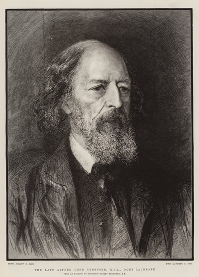 Den afdøde Alfred Lord Tennyson, DCL, digterpristager af Hubert von Herkomer