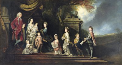 John 2. jarl af Egmont (1711-1770) og hans familie, ca.1770 af Hugh Barron