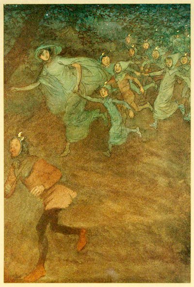 Indtast Sir Hugh Evans, Anne Page og andre, fra The Merry Wives of Windsor, 1910. af Hugh Thomson