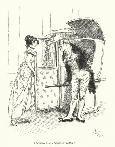 Illustration til Northanger Abbey af Jane Austen (litho) af Hugh Thomson
