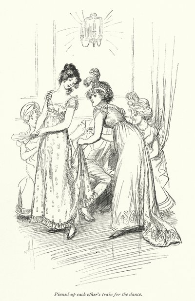 Illustration til Northanger Abbey af Jane Austen (litho) af Hugh Thomson