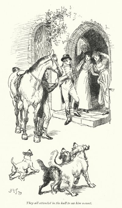 Illustration til Northanger Abbey af Jane Austen (litho) af Hugh Thomson