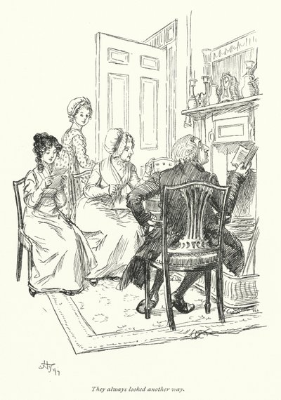 Illustration til Northanger Abbey af Jane Austen (litho) af Hugh Thomson