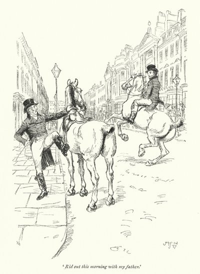 Illustration til Northanger Abbey af Jane Austen (litho) af Hugh Thomson