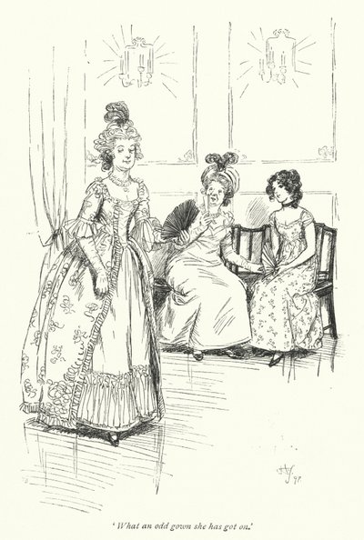 Illustration til Northanger Abbey af Jane Austen (litho) af Hugh Thomson