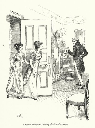 Illustration til Northanger Abbey af Jane Austen (litho) af Hugh Thomson