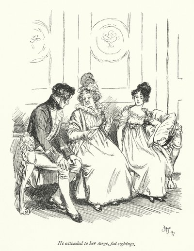 Illustration for Persuasion af Jane Austen (litho) af Hugh Thomson