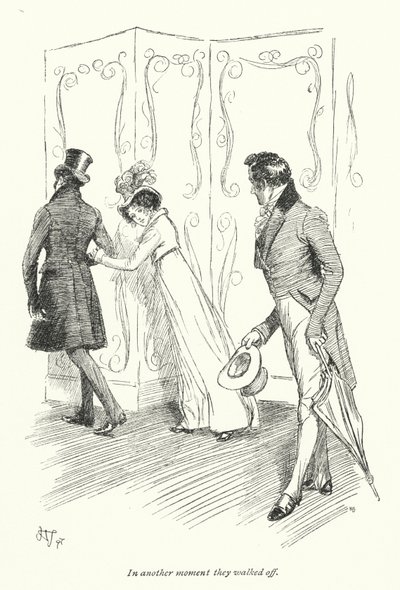 Illustration for Persuasion af Jane Austen (litho) af Hugh Thomson