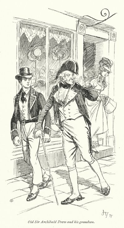 Illustration for Persuasion af Jane Austen (litho) af Hugh Thomson