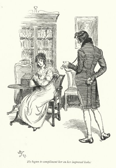 Illustration for Persuasion af Jane Austen (litho) af Hugh Thomson