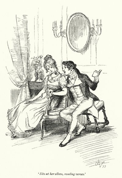 Illustration for Persuasion af Jane Austen (litho) af Hugh Thomson