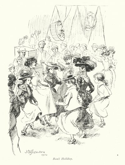 London: Bank Holiday (farvelitografi) af Hugh Thomson