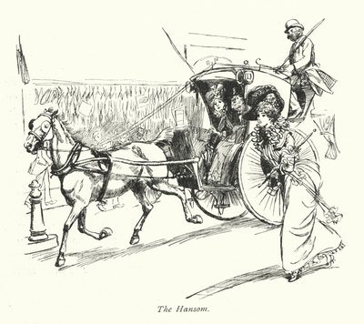 London: The Hansom (farvelitografi) af Hugh Thomson