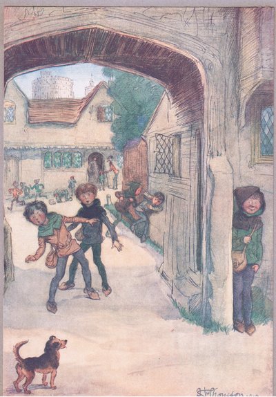 "Master Slender lader drengene gå for at lege", illustration fra 
