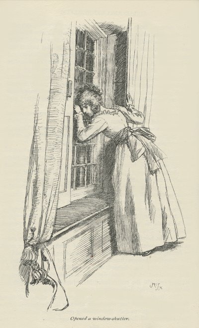 Åbnede en vinduesskodder, 1896 af Hugh Thomson