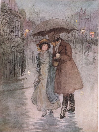Phoebe: "Det regnede, og mit ansigt var vådt. (litho) af Hugh Thomson