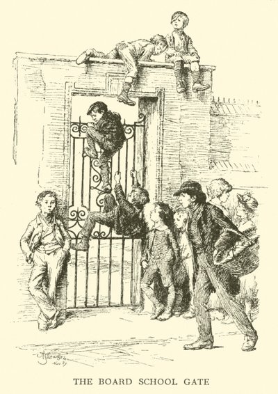 Board School Gate (gravering) af Hugh Thomson