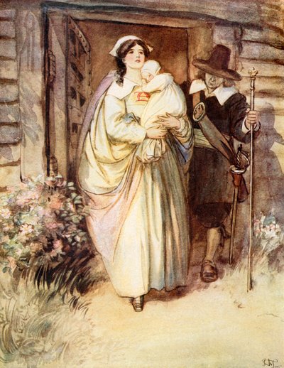 The Scarlet Letter (farvelitografi) af Hugh Thomson