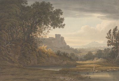 Slot i et landskab af Hugh William Grecian Williams