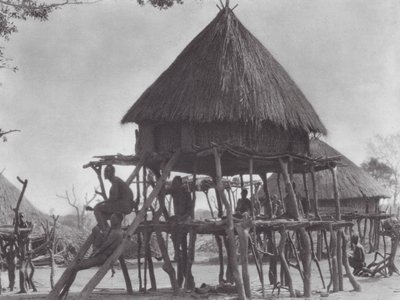 Afrika: Pile-boliger i det østlige Djur (s/h-foto) af Hugo Adolf Bernatzik
