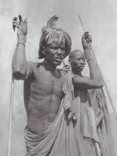 Afrika: Shilluks (s/h-foto) af Hugo Adolf Bernatzik
