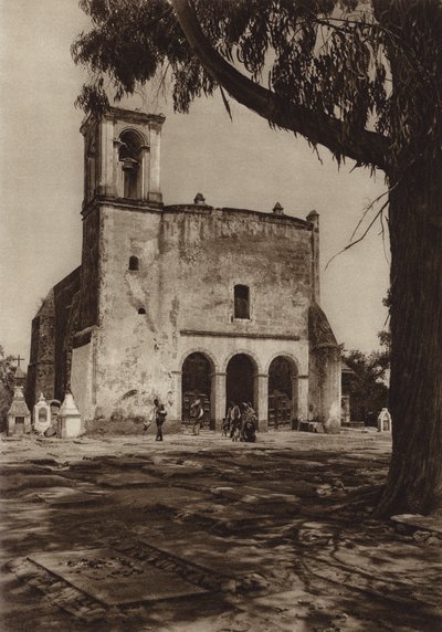 Mexico: Amecameca, kapellet "Guadalupe" på det hellige bjerg (s/h-foto) af Hugo Brehme
