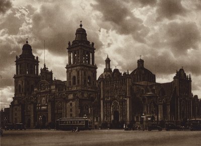 Mexico: Hovedstaden Mejico, La catedral (s/h-foto) af Hugo Brehme