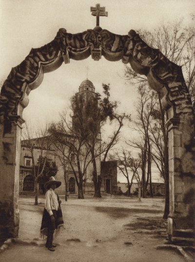 Mexico: Kirken i Acambaro, Michoacan State (s/h-foto) af Hugo Brehme