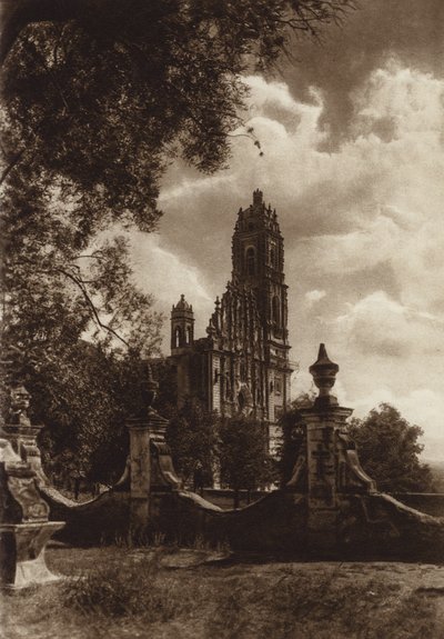 Mexico: Kirken i Tepozotlan (s/h-foto) af Hugo Brehme