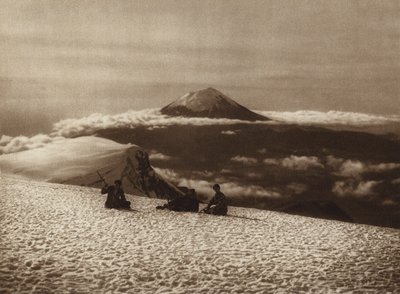Mexico: Iztaccihuatl med udsigt fra Popocatepetl (s/h-foto) af Hugo Brehme