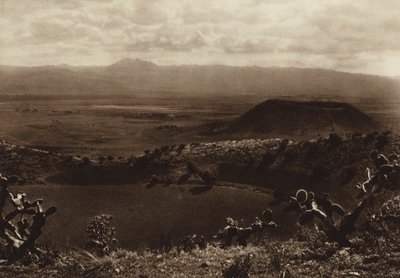 Mexico: La Caldera, udslukte vulkaner i nærheden af hovedstaden Mexico (s/h-foto) af Hugo Brehme