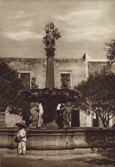 Mexico: Puebla, Fuente de San Miguel (s/h-foto) af Hugo Brehme