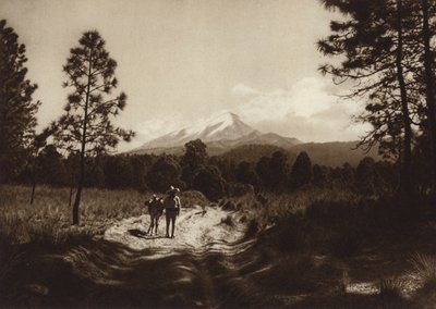 Mexico: Stien til Pico de Orizaba (s/h-foto) af Hugo Brehme