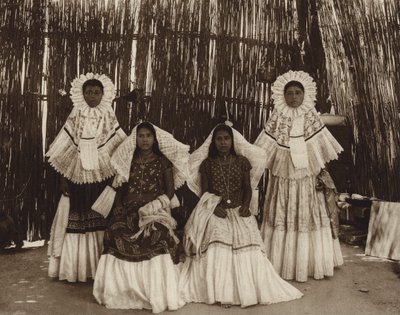 Mexico: Tehuantepec, pige i nationaldragt (s/h-foto) af Hugo Brehme