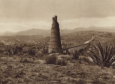 Mexico: Gammel spansk vandledning fra Los Remedios (s/h-foto) af Hugo Brehme
