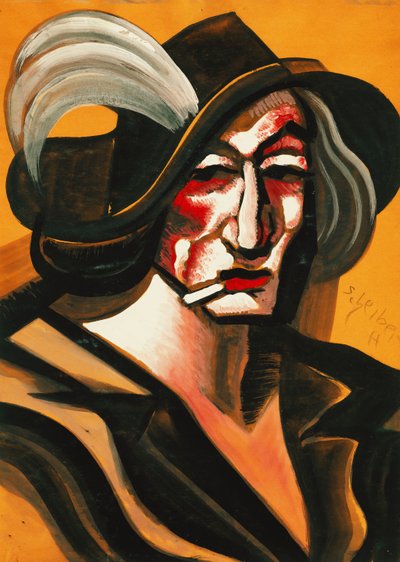 Dame med Hat; Dame mit Hut af Hugo Scheiber