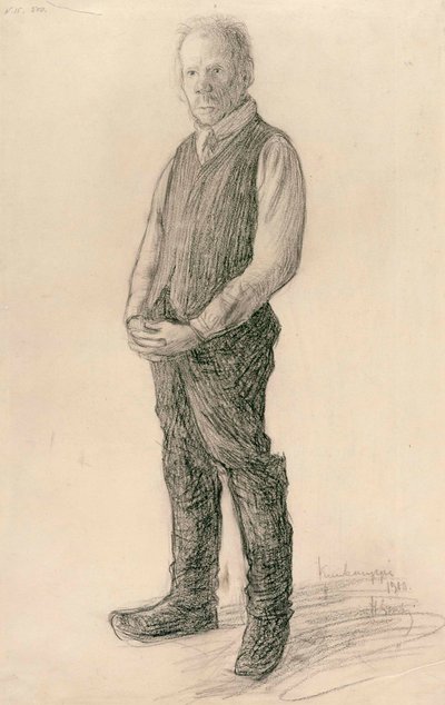 En landmand, der står op af Hugo Simberg